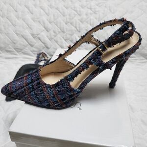 Vemus Multi Color Tweed Sling Back Heel